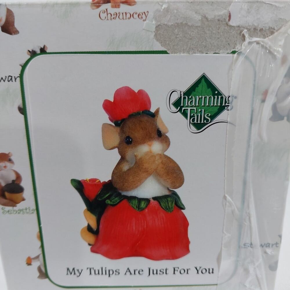 NIB Fitz & Floyd Charming Tails "MY TULIPS ARE JUST FOR YOU" Figurine 83/125